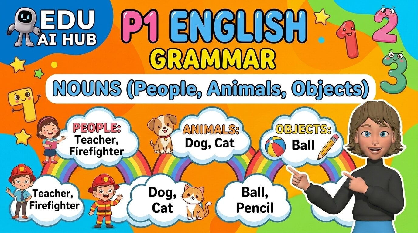Nouns (people, animals, objects) → Grammar
