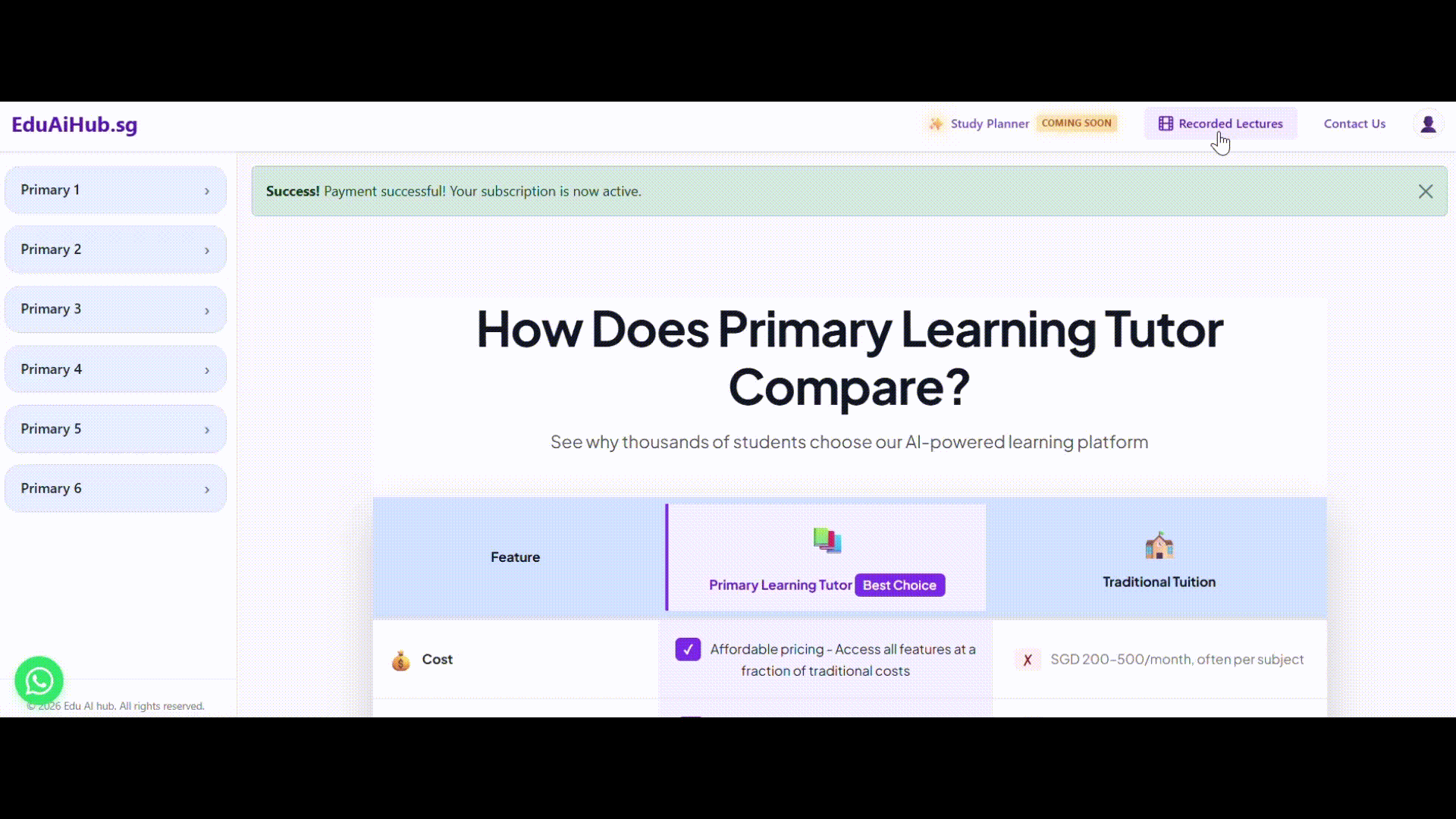 Ask the AI tutor demo